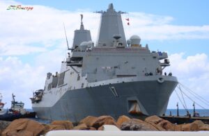 the USS San Antonio (LPD-17) — a U.S. Navy amphibious transport dock